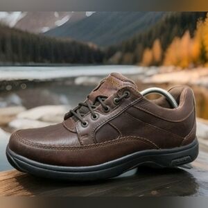 Mens Dunham Midland Walking Shoes Sz 9.5 Used Brown Leather 8500SB Comfort 